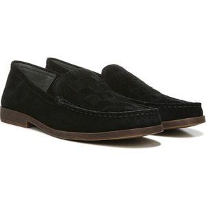 Franco Sarto Marah Loafers Woven Leather Suede Slip On Flats Black Size 6 NEW